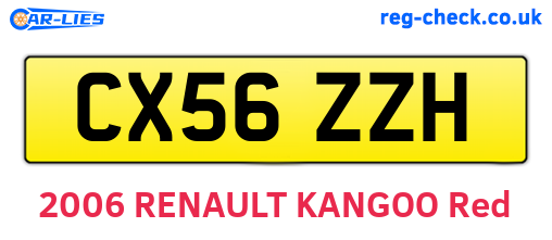 CX56ZZH are the vehicle registration plates.