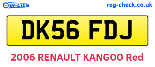 DK56FDJ are the vehicle registration plates.