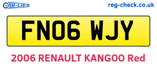 FN06WJY are the vehicle registration plates.