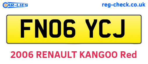 FN06YCJ are the vehicle registration plates.