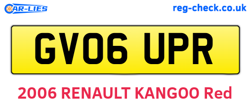 GV06UPR are the vehicle registration plates.