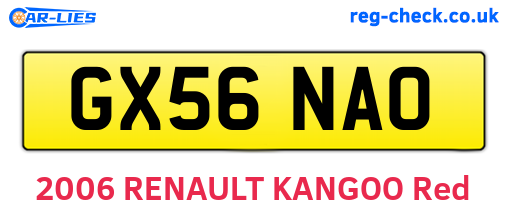 GX56NAO are the vehicle registration plates.