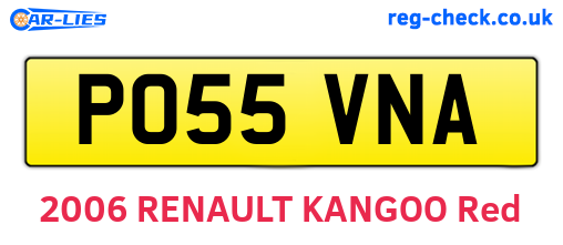 PO55VNA are the vehicle registration plates.