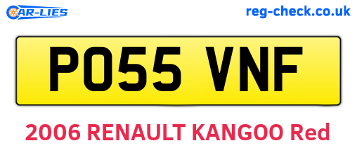PO55VNF are the vehicle registration plates.