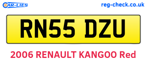 RN55DZU are the vehicle registration plates.