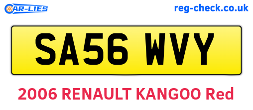 SA56WVY are the vehicle registration plates.