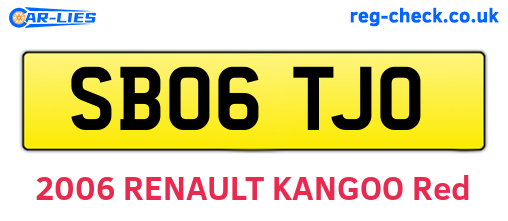 SB06TJO are the vehicle registration plates.
