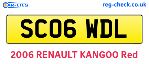 SC06WDL are the vehicle registration plates.