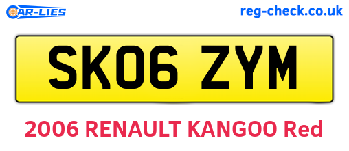 SK06ZYM are the vehicle registration plates.