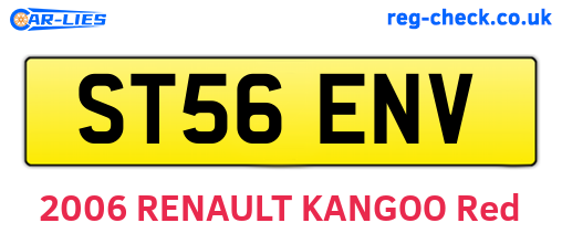 ST56ENV are the vehicle registration plates.