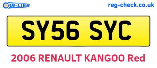 SY56SYC are the vehicle registration plates.