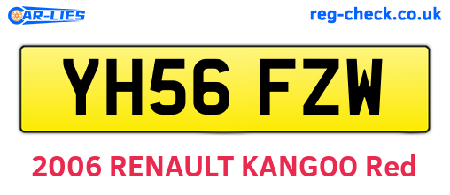 YH56FZW are the vehicle registration plates.