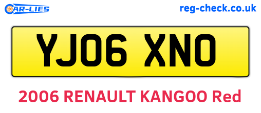 YJ06XNO are the vehicle registration plates.