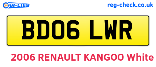 BD06LWR are the vehicle registration plates.