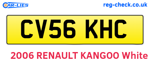 CV56KHC are the vehicle registration plates.
