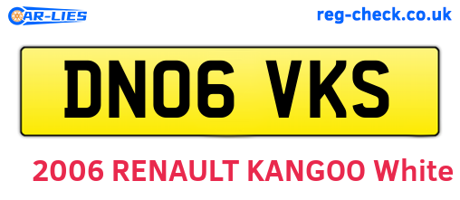DN06VKS are the vehicle registration plates.