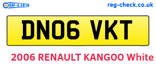 DN06VKT are the vehicle registration plates.