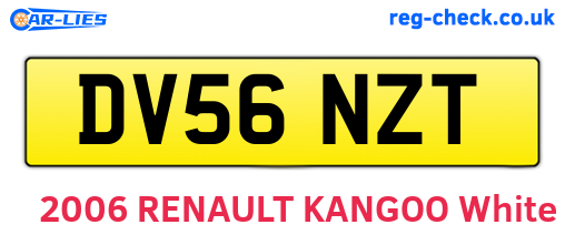 DV56NZT are the vehicle registration plates.
