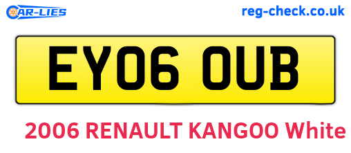 EY06OUB are the vehicle registration plates.