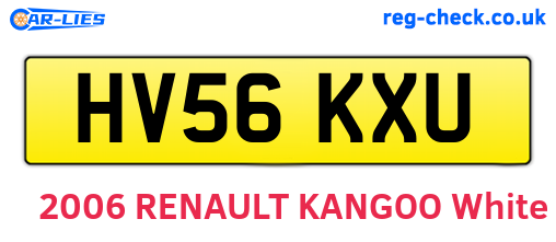 HV56KXU are the vehicle registration plates.