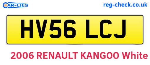 HV56LCJ are the vehicle registration plates.