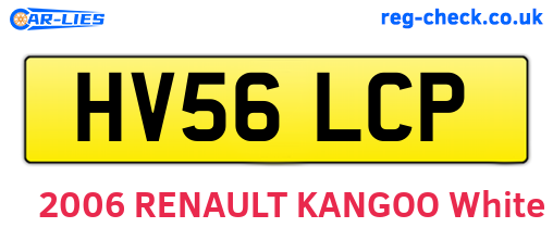 HV56LCP are the vehicle registration plates.