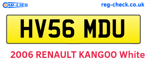 HV56MDU are the vehicle registration plates.