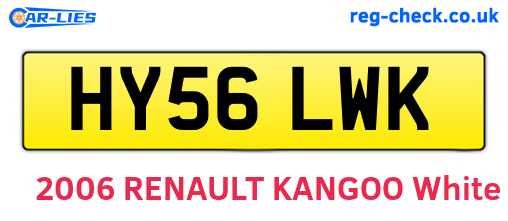 HY56LWK are the vehicle registration plates.
