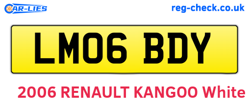 LM06BDY are the vehicle registration plates.