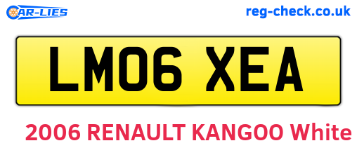 LM06XEA are the vehicle registration plates.