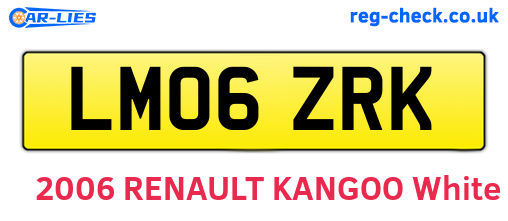 LM06ZRK are the vehicle registration plates.