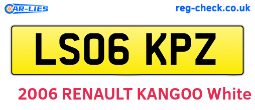 LS06KPZ are the vehicle registration plates.
