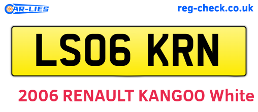 LS06KRN are the vehicle registration plates.