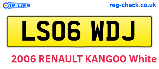 LS06WDJ are the vehicle registration plates.