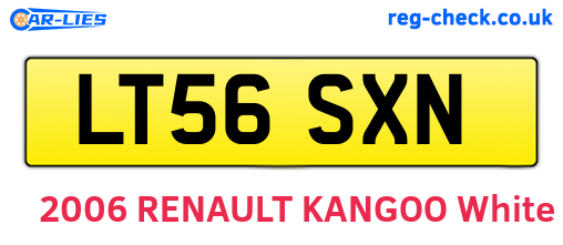LT56SXN are the vehicle registration plates.