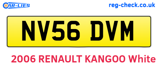 NV56DVM are the vehicle registration plates.