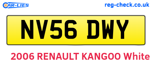NV56DWY are the vehicle registration plates.