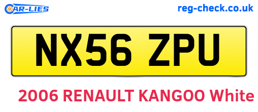 NX56ZPU are the vehicle registration plates.