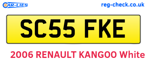 SC55FKE are the vehicle registration plates.