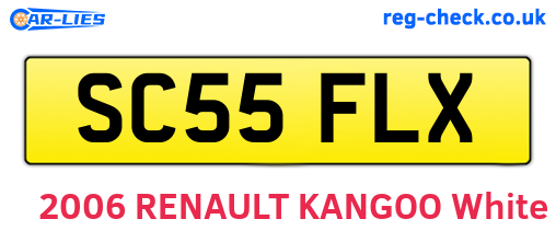 SC55FLX are the vehicle registration plates.