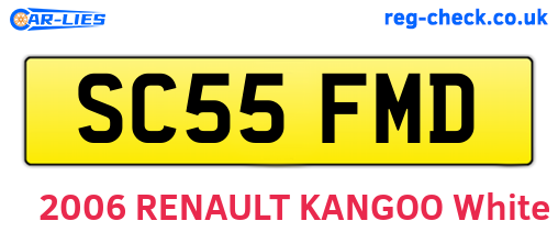 SC55FMD are the vehicle registration plates.