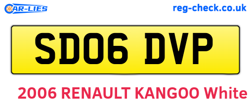 SD06DVP are the vehicle registration plates.