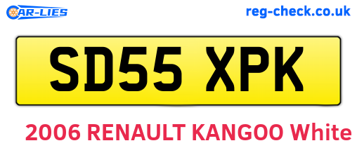 SD55XPK are the vehicle registration plates.