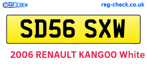 SD56SXW are the vehicle registration plates.