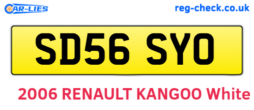 SD56SYO are the vehicle registration plates.