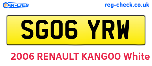 SG06YRW are the vehicle registration plates.