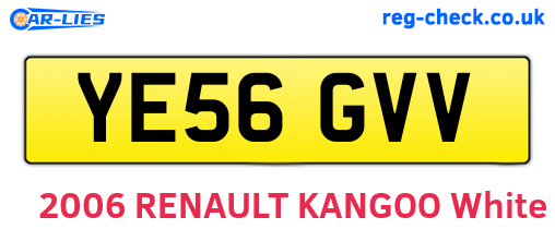 YE56GVV are the vehicle registration plates.