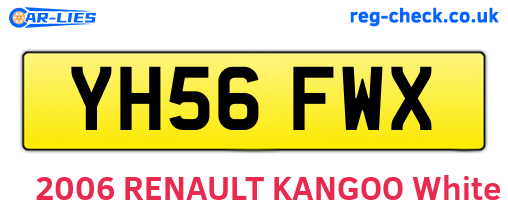 YH56FWX are the vehicle registration plates.