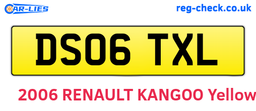 DS06TXL are the vehicle registration plates.