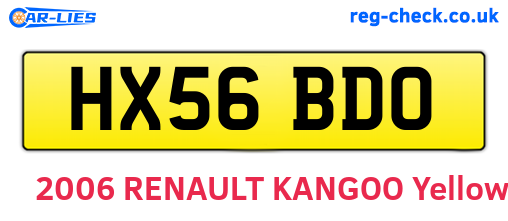 HX56BDO are the vehicle registration plates.